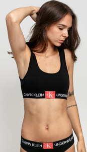 Calvin Klein Unlined Bralette černé / červené