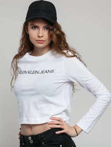 CALVIN KLEIN JEANS W Institutional Logo Tee bílé