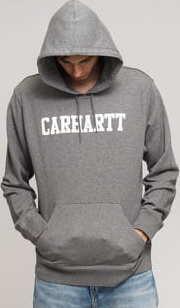 Carhartt WIP Hooded College Sweat melange tmavě šedá