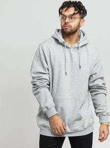 Urban Classics Basic Terry Hoody melange šedá