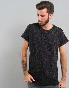 Urban Classics Space Dye Turnup Tee melange černé