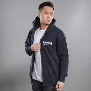 Thrasher Magazine Logo Zip Hood navy