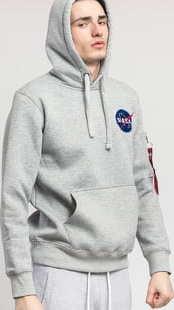 Alpha Industries Space Shuttle Hoody melange šedá