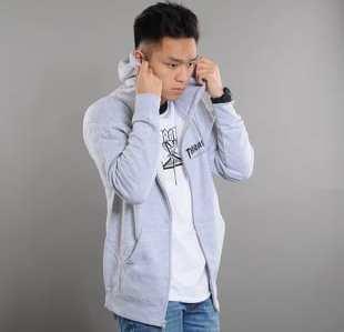 Thrasher Magazine Logo Zip Hoody melange šedá
