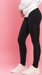 Urban Classics Ladies Tech Mesh tripe Leggings černé