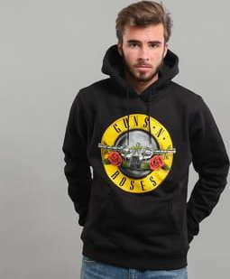 Urban Classics Guns n' Roses Logo Hoody černá