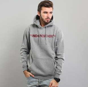 INDEPENDENT Bar Cross Hoody melange šedá