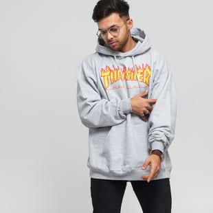 Thrasher Flame Logo Hoody melange šedá