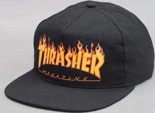Thrasher Flame Snapback černá