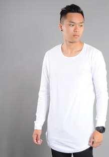 Urban Classics Long Shaped Fashion L/S bílé