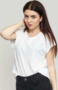 Urban Classics adies Extended houlder Tee bílé