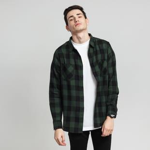 Urban Classics Checked Flanell Shirt černá / tmavě zelená