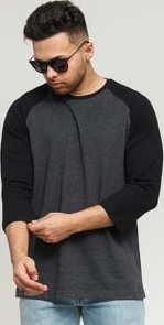 Urban Classics Contrast 3/4 leeve Raglan tmavě šedé / černé