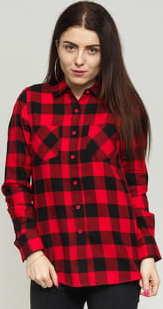 Urban Classics Ladies Checked Flanell Shirt černá / červená