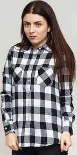Urban Classics Ladies Checked Flanell Shirt černá / bílá