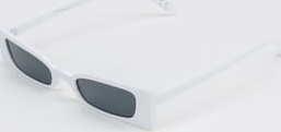 Jeepers Peepers White Narrow Plastic Sunglasses bílé / černé