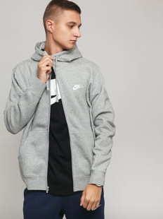 Nike M NW Club Hoodie FZ BB melange šedá