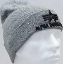 Alpha Industries 3D Beanie melange šedý
