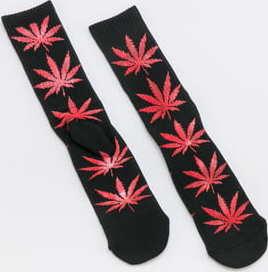HUF Tiedye Leaves Plantlife Socks černé / červené