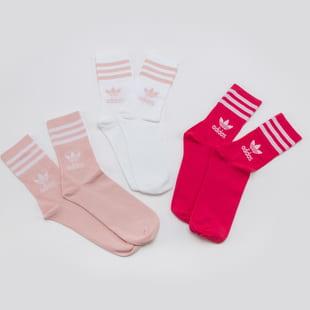 adidas Originals Mid Cut Crew Sock 3Pack bílé / růžové / tmavě růžové