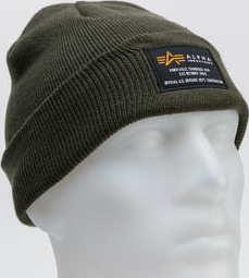 Alpha Industries Crew Beanie tmavě olivový