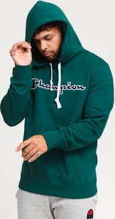 Champion Script Logo Hooded Sweatshirt tmavě zelená