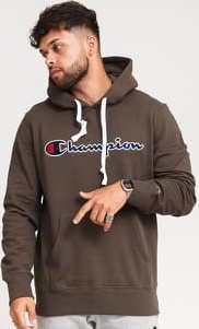Champion Script Logo Hooded Sweatshirt tmavě olivová
