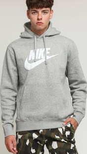 Nike M NSW Club Hoodie PO BB melange šedá