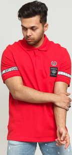 FRED PERRY Taped Pique Shirt červené