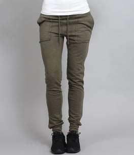 Urban Classics Ladies Fitted Slub Terry Pants olivové