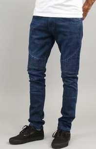 Urban Classics Slim Fit Biker Jeans dark blue 38