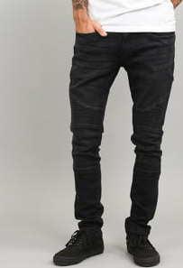 Urban Classics Slim Fit Biker Jeans black washed 36