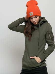 Urban Classics Ladies Bomber Hoody olivová