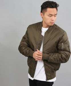 Urban Classics Basic Bomber tmavě olivová