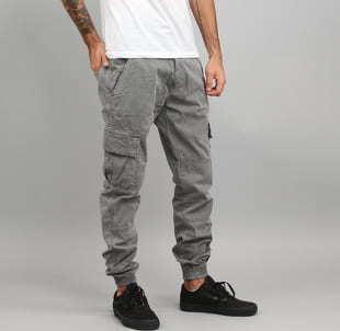 Urban Classics Washed Cargo Twill Jogging Pants šedé