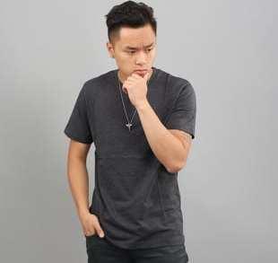 Urban Classics Basic Tee melange tmavě šedé