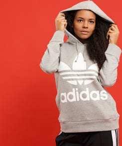 adidas Trefoil Hoodie melange šedá