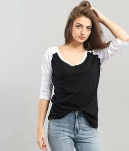 Urban Classics Ladies 3/4 Contrast Raglan černé / bílé