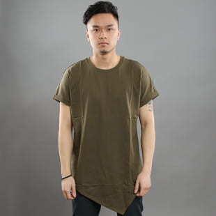 Urban Classics Asymetric Long Tee olivové