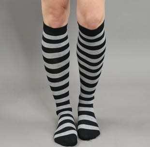 Urban Classics Ladies Striped Socks černé / tmavě šedé