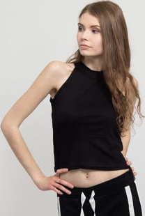 Urban Classics Ladies Rib Turtleneck Cropped Top černé