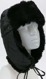 KANGOL Quilted Trapper černý