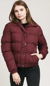 Urban Classics Ladies Hooded Puffer Jacket vínová