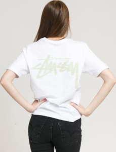Stüssy Classic Stock Tee bílé / světle zelené