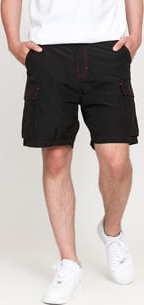 PLEASURES Static Nalon Cargo Shorts černé