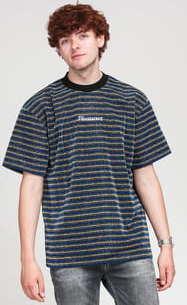 PLEASURES Disturbed Glitter Stripe Shirt multicolor