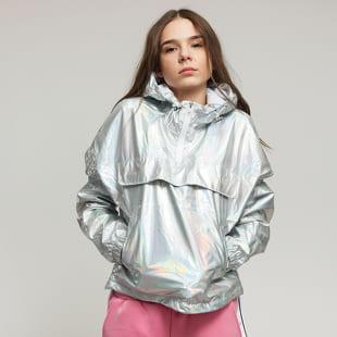 Urban Classics Ladies Holographic Pull Over Jacket stříbrná