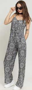 Urban Classics Ladies Spaghetti Jumpsuit černý / bílý