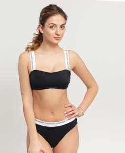 Calvin Klein Bandeau Bikini Top černé / bílé