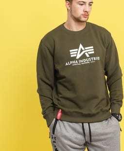 Alpha Industries Basic Sweater tmavě olivová